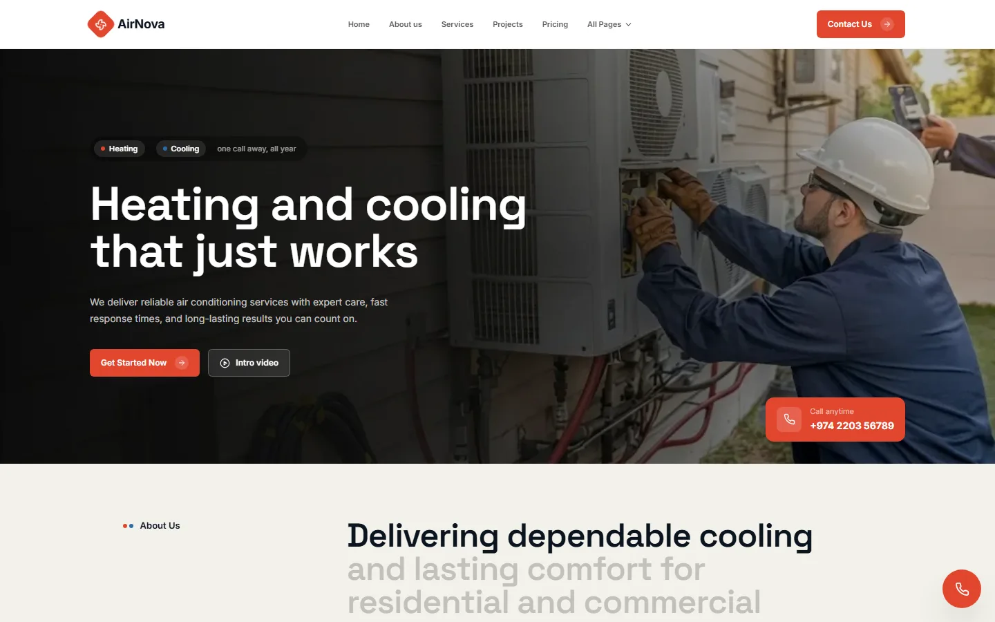 AirNova: HVAC service marketing site