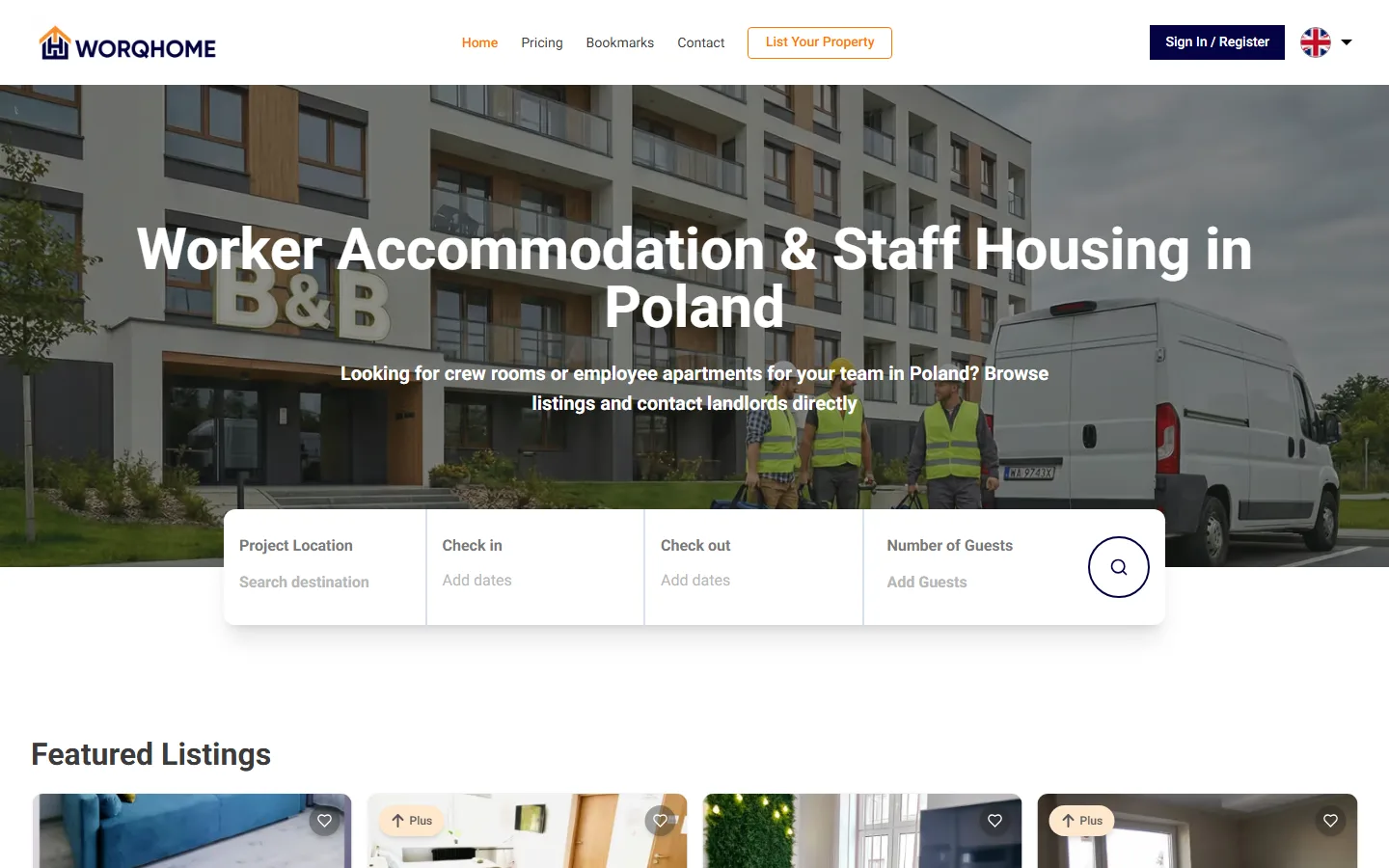 Worqhome: Worker housing marketplace